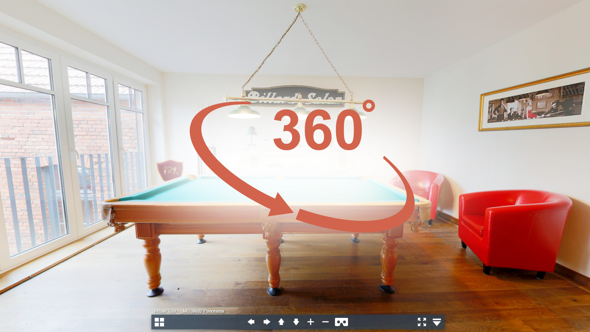 Billard Panorama-Ansicht