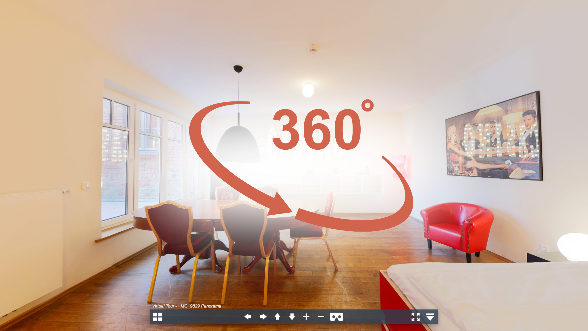 Poker Zimmer Panorama-Ansicht